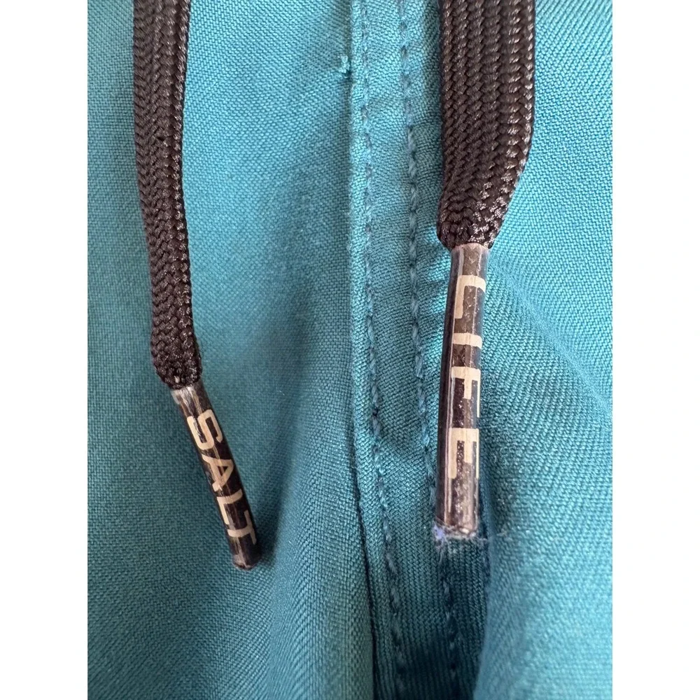 Salt Life Mens Board Shorts Teal Blue Lace Up Logo Graphic Cargo Pocket Surf‎ 36